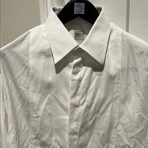 Armani Collezioni White Cotton Tuxedo I Shirt - 16.5” Neck